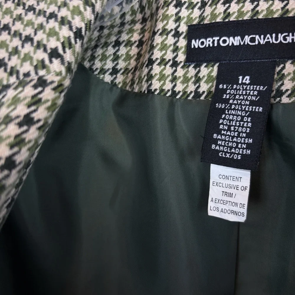 Vintage Norton Mcnaughton Fringe Blazer Women 14 Herringbone Office Layer Career
